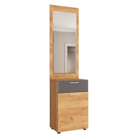 Сафари тумба с зеркалом ТМ-002 (Крафт золотой/матовый Графит Софт)