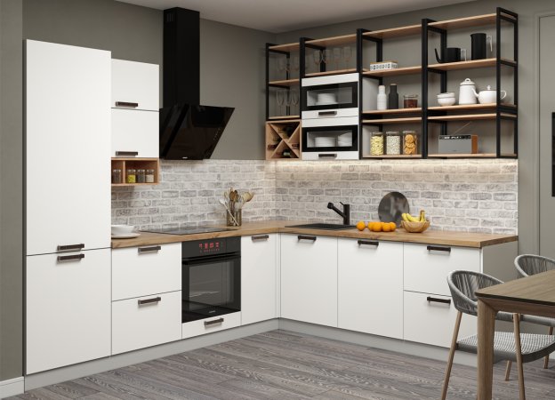 Модульная кухня Ройс (Белый софт)