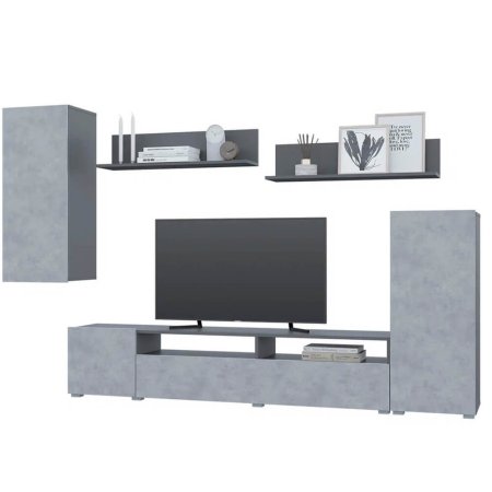 Гостиная Лира ЛДСП (Серый графит/Бетон)