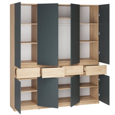 Стоуби шкаф ШК-2000 (дуб крафт золотой/серый графит)