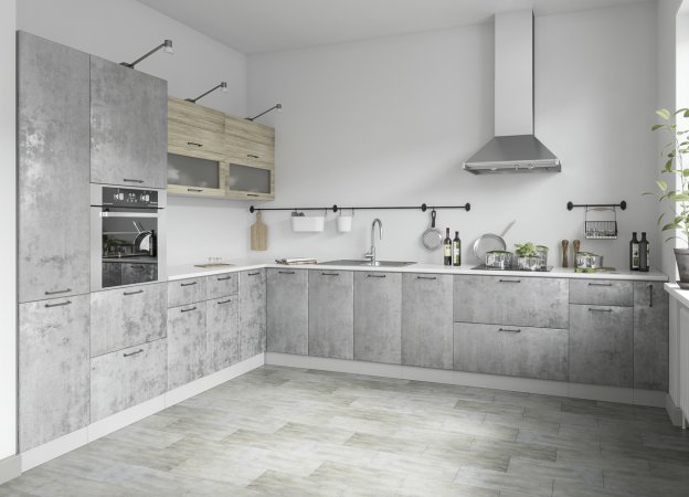 Модульная кухня Лофт (Бетон светлый)