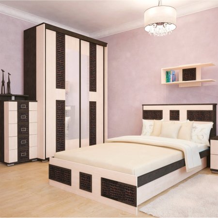 Конго кровать 140х200 с подъемным механизмом (венге/дуб молочный)