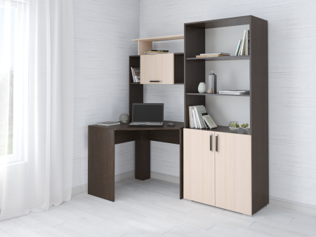 Стеллаж к столу компьютерному Квартет (Венге/Дуб молочный)