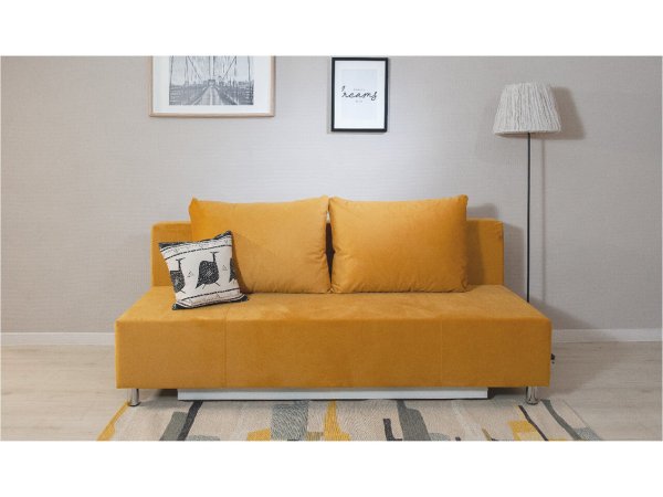 Диван прямой Глория НПБ (Bingo mustard)