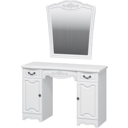 Лотос (ЛАК) стол туалетный (макияжный) (Белый/Белый жемчуг)