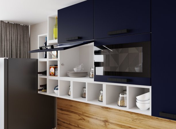 Модульная кухня Осло (Карбон сапфир)