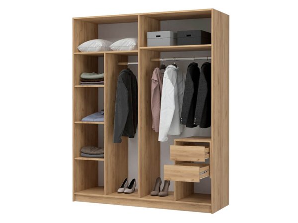 Лион ШК-03 Шкаф 4 ств (Крафт золотой / Графит)