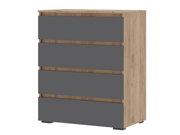 Хелен комод КМ 02 4 ящика 802 (Дуб крафт золотой/Графит)