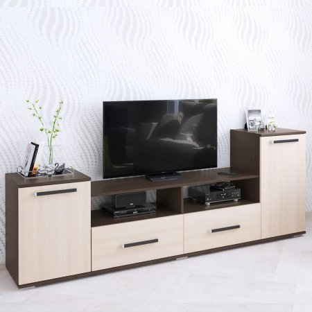 Тумба ТВ Парус 2 в гостиную (Венге/Дуб молочный)