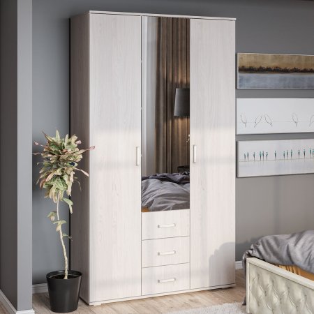 Белла шкаф 3 ств. (ясень белый)