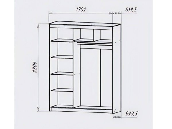 Диего-2 шкаф-купе 3 ств (Графит/делано светл)