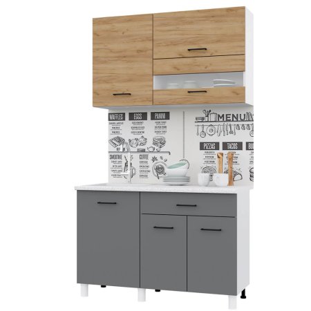 Кухня Тренд Trend 1200 ЛДСП (Крафт золотой / Графит)