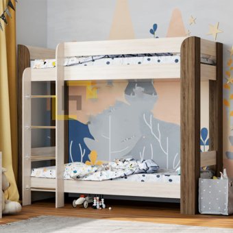 Кровать детская КД-2.4 2-х ярусная 80х200 (Венге/Дуб молочный)