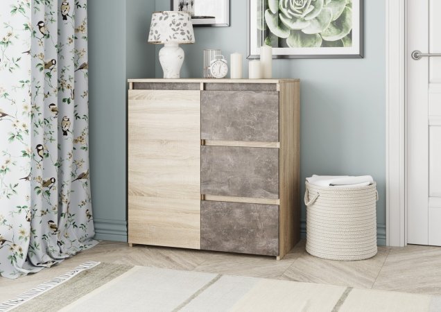 Комод Милано 2 (Сонома/Ателье темное)