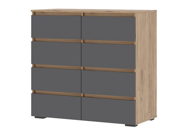Хелен комод КМ 04 8 ящиков (Дуб крафт золотой/Графит)
