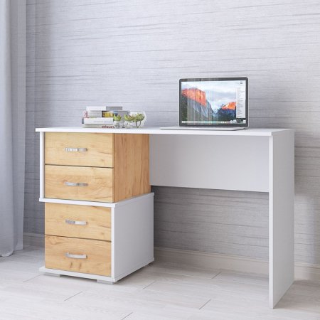 Стол письменный Сити 2 (Крафт золотой/Белый)