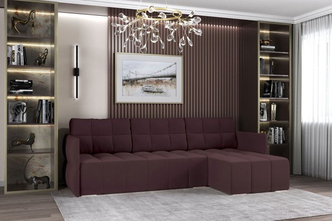 Диван угловой Тильда (Винный)
