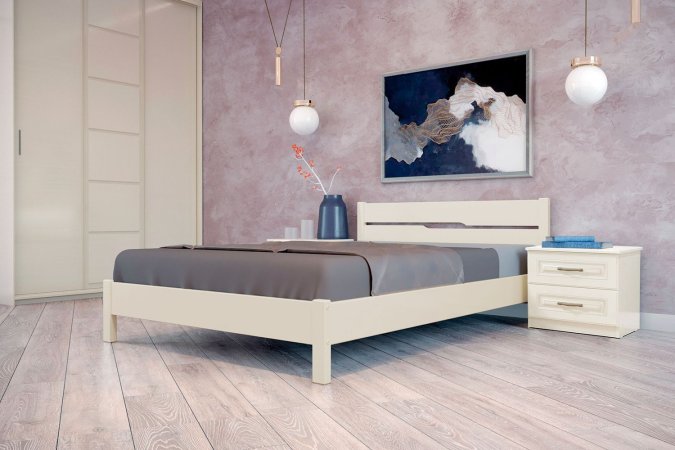 Вероника-5 кровать 140х200 + металлокаркас + комплект ножек (Слоновая кость)