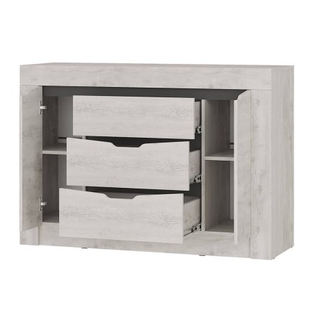 Леонардо комод КМ-12 (Бетон пайн светлый/графит)