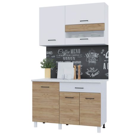 Кухня Тренд Trend 1200 ЛДСП (Белый/Крафт золотой)