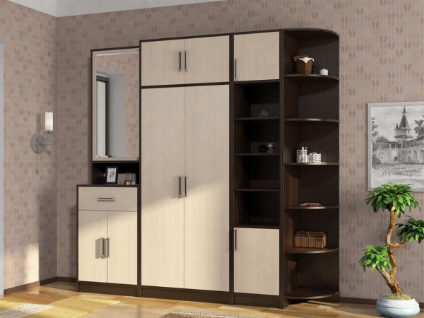 Диана-4 секция №3 Шкаф (Венге/Дуб молочный)