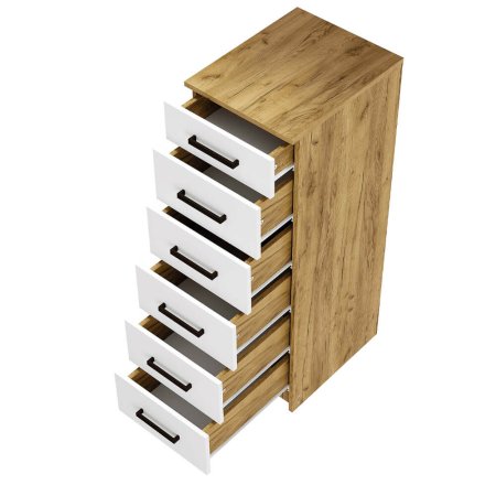 Евро комод КМ-04 (крафт/белый)